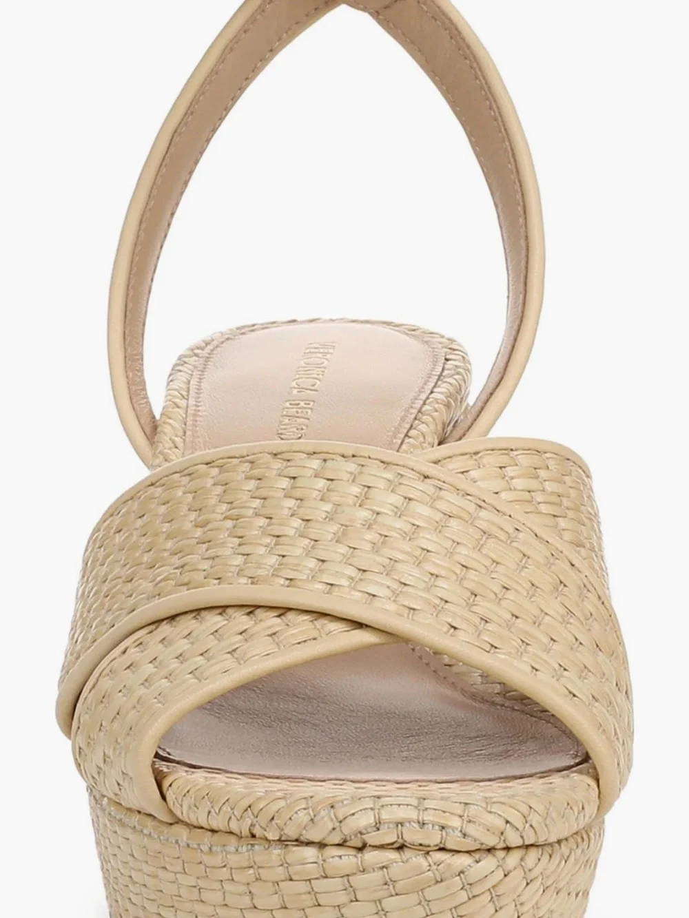Veronica Beard Beige Woven Platform Danika Ankle-Strap Sandals New w/o Box